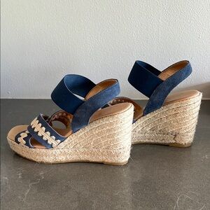 Navy Blue Wedge Sandals